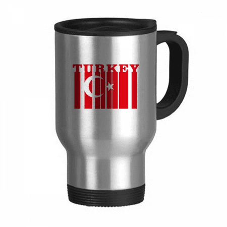 

Flag Country Letter Turkey Travel Mug Flip Lid Stainless Steel Cup Car Tumbler Thermos