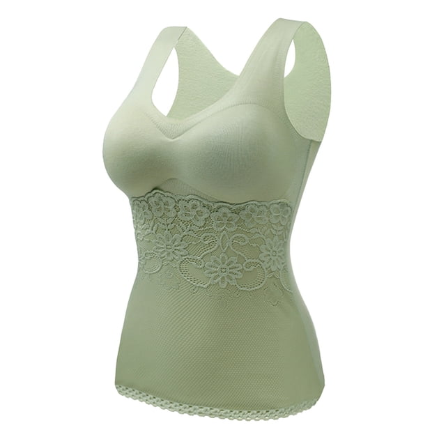 Thermal Underwear Womens Ultra Soft Suit Winter Seamless Heat Velvet Thermal Vest Slim Base Layer Lace Sling Cold Protection