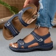 thumbnail image 2 of Rokment Women's Orthopedic Arch Support Walking Sandals Comfortable Fashion Casual Leather Open Toe Platform Wedge Dressy Summer Shoes for Ladies 2026 Blue Size 7.5, 2 of 5
