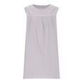 thumbnail image 5 of Sakmal Spring Dresses Cotton Line Sundress Mini Dress Sleeveless Solid Crew Neck Dresses, 5 of 6