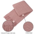 thumbnail image 3 of PiccoCasa Soft Acrylic Decorative Throw Blanket Fringe for Couch 50"x60" Pink, 3 of 8