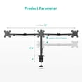 thumbnail image 3 of Soporte triple para monitor WALI M003S para pantallas de 13 a 27 pulgadas, negro, 3 of 9