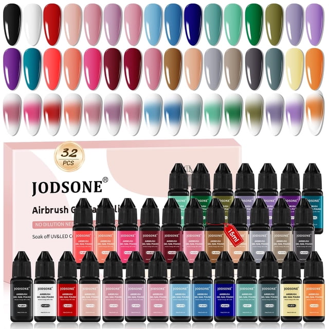 Esmalte de uñas en gel JODSONE, 32 colores, aerógrafo, cobertura fuerte
