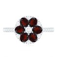 thumbnail image 5 of Rosec Jewels Natural Garnet Flower Engagement Ring for Women - Garnet Diamond Ring - AAA Quality - with Jewelry Box, 14K White Gold, US 4.50, 5 of 9