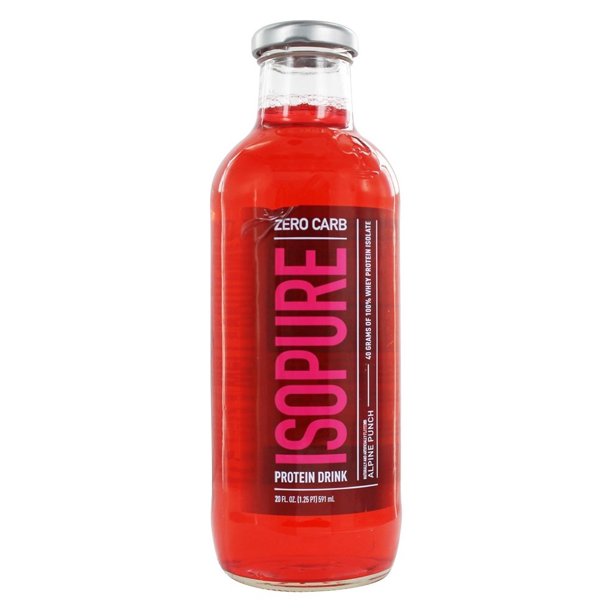 Isopure, Zero Carb Protein Drink, 100 Whey Protein Isolate, 40g Protein, Alpine Punch, 20 oz
