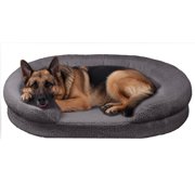 PETMAKER 45” Orthopedic Dog Bed for Large Dogs, Pet Bed with Supportive Bolster, Gray