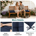 thumbnail image 6 of PUKNLY Porch Swing Cushion 60*20*4 in, 2-3 Seater Waterproof & Fade-Resistant Bench Seat Cushion Replacement with Strips, Outdoor Swing Pads for Camping, Beach, Garden, Patio, Balcony, Navy Blue, 6 of 7