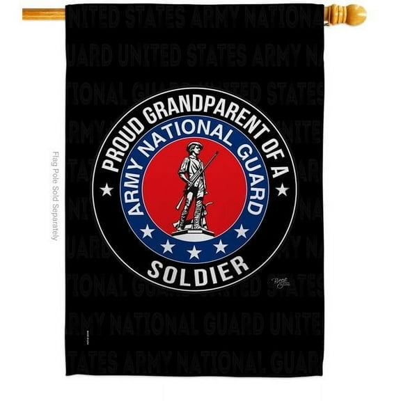 Breeze Decor H108555-BO Army Proud Grandparent Soldier House Flag Armed Forces National Guard 28 x 40 in. Double-Sided Decorative Vertical Flags for Decoration Banner Garden Yard Gift