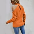 thumbnail image 5 of oqasdz Women's Sweaters Solid Color Off Shoulder Tops Crossed V Neck Long Sleeve Crop Halter Pullover Sweaters Fashion Casual Comfort Soft, 5 of 5