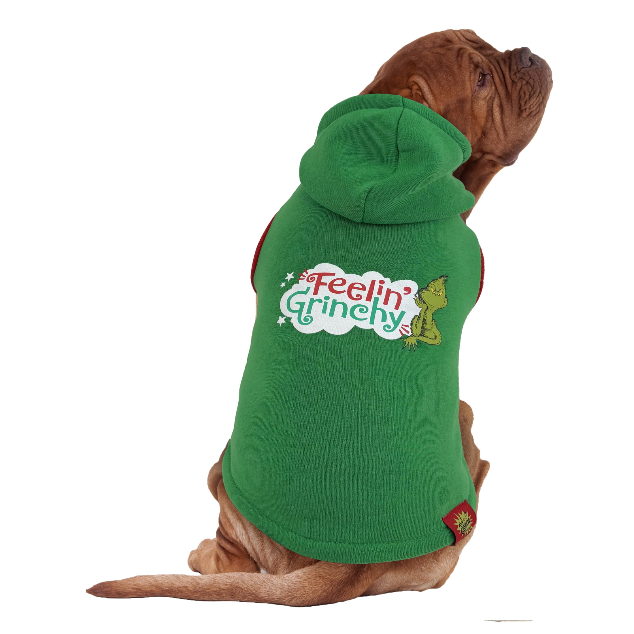 Dr. Seuss' The Grinch! Holiday Pet Hoodie for Cats & Dogs, Feelin' Grinchy, Green, Small