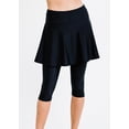 thumbnail image 3 of Calypsa Women's and Women's Plus High Waisted Flared Swim Skort with Attached Capri Leggings, 3 of 10