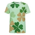 thumbnail image 6 of Haivin Women's T-shirt, Fashion Loose Fit Casual with St. Patrick's Day Print, Round Neck Short Sleeve Cotton Top for Holiday Festival Party and Daily Wear, 6 of 7