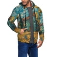 thumbnail image 2 of Honeii Impressionist Village Sky Print Hoodies for Men, Pullover & Full Zip, Breathable Zip up Hoodie, Sweatshirt-Medium, 2 of 5