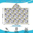 thumbnail image 2 of Cartoon Unicorn Leaf Pattern Hooded Bath Towel，60"x35" for Ages 3 To 12 Kids, Quick Dry Lightweight Soft Microfiber Hood Beach Towel Cover Up for Kids, 2 of 7