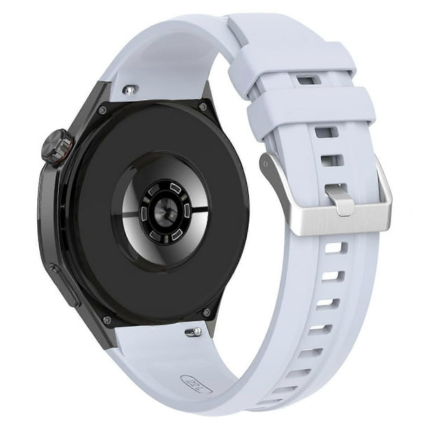 For Huawei Watch GT 5 Pro 46mm Silicone Watch Strap Adjustable Strap with Silver Buckle - Grey