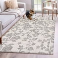 thumbnail image 2 of Farmhouse Flower Large Area Rugs for Bedroom Living Room, Soft Non Slip Carpet Bedside Rug, Botanical Vintage Grey Leaf Plant Rectangular Floor Cover Kitchen Accent Rug 4'x6' for Dining Room/Office, 2 of 9