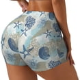 thumbnail image 2 of Xecao Algae Corals and Seashells Print Workout Shorts for Women Soft Smooth Gym Yoga Scrunch Active Tennis Workout Running Shorts, 2 of 9