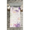 thumbnail image 3 of Ambesonne Violet Quilted Bedspread Set 2 Pcs, Vector Graffiti Brick, Twin Size, Violet and Lavender, 3 of 3