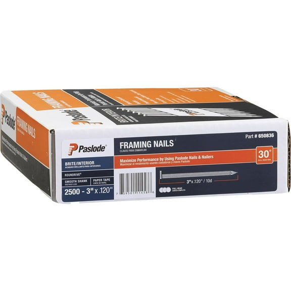 Bostitch Framing Stick Nail Paper Tape 30 Degree Offset Round Head - 2500 Piece