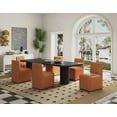 thumbnail image 2 of Manhattan Comfort Anna 19.69" Square Faux Leather Dining Chair in Saddle Brown, 2 of 10