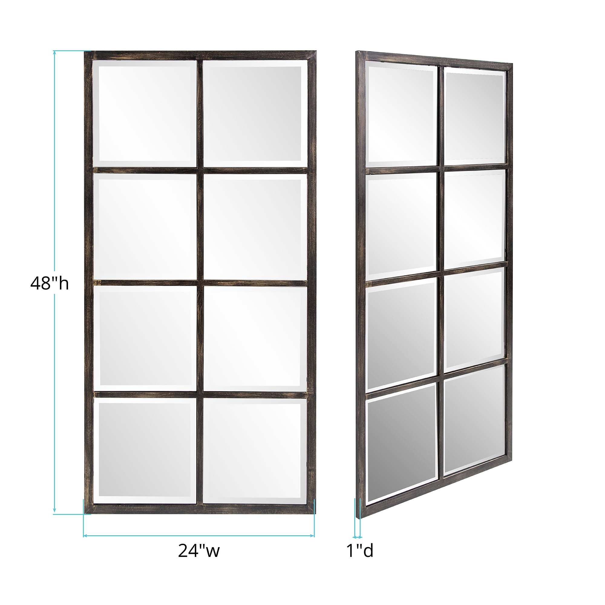 Tyler Dillon Bronze Metal Framed Atrium Wall Mirror - 24 in. by 48 in.