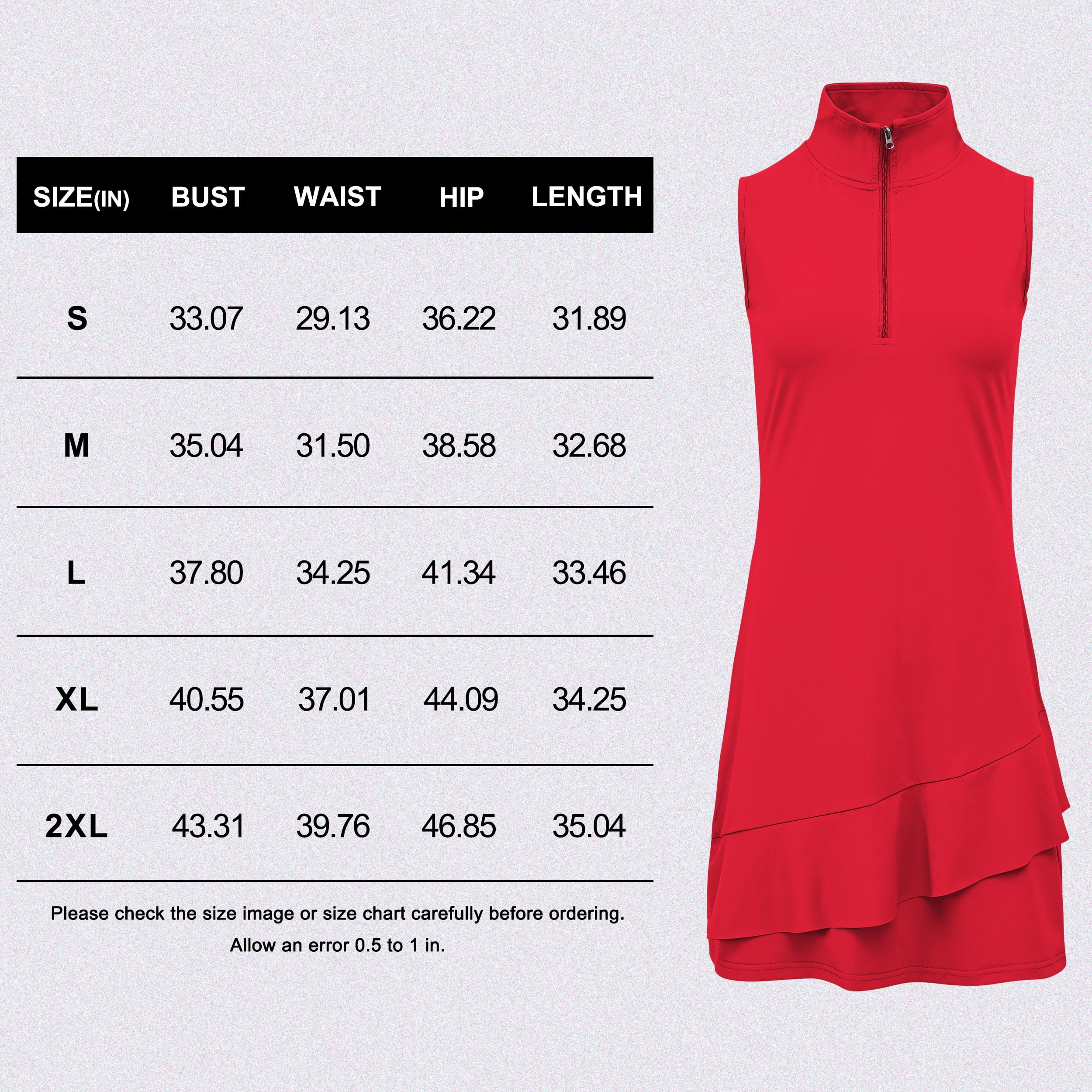 Tennis Dress for Women Golf Outfits with Shorts and Pockets Sleeveless Active Exercise Athletic Dresses for Women Red XL