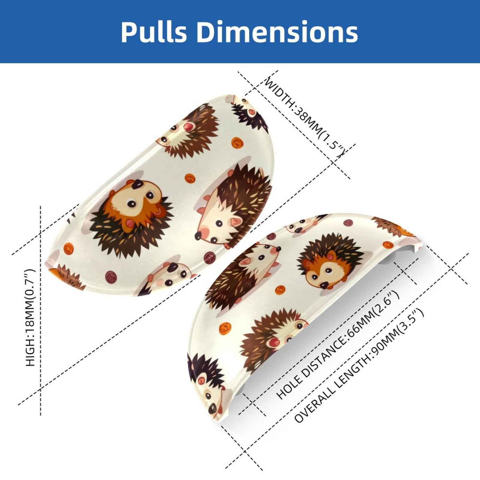 PhooArto 6 Pcs Cup Drawer Pulls, Cute Hedgehog Pattern Shell Shape Handles Cabinet Knobs for Dresser Cupboard Closet Wardrobe with Screws