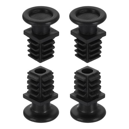 Uxcell 4 Set Leveling Feet, M6x19x19mm Plastic Adjustable Furniture Leg Leveling Square Threaded Insert Screw-in Glide Levelers for Table Chair Furniture, Black