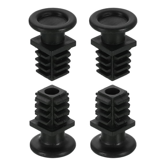 Uxcell 4 Set Leveling Feet, M6x19x19mm Plastic Adjustable Furniture Leg Leveling Square Threaded Insert Screw-in Glide Levelers for Table Chair Furniture, Black