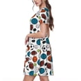 thumbnail image 2 of Disketp Color Balls para Vestido de Manga Corta para Mujeres, Vestidos de Verano para Mujeres, Casual y Holgado para la Playa, 2 of 6