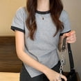 thumbnail image 6 of Bovxnpu Summer Short Sleeve T Shirts Pullover Top Undershirt Crew Neck Summer Pullover Soft Cool Summer Tops (Women's or Women's Plus), 6 of 8
