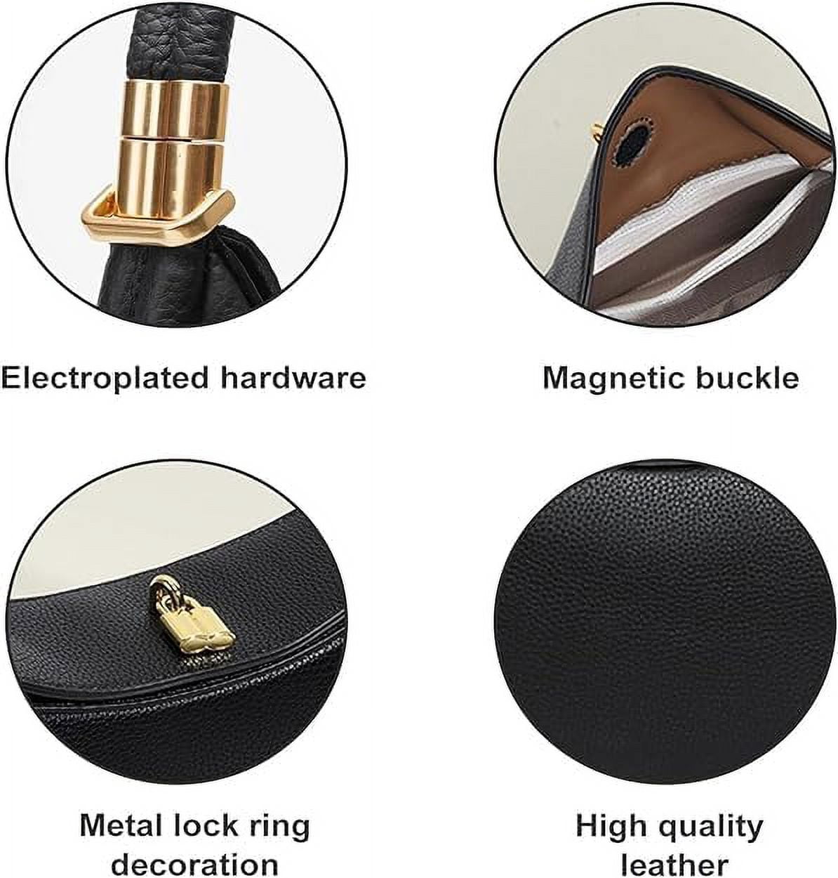 PU Leather Crescent Bag Crossbody Purses for Women Luna Bag 4 In 1 Cute Shoulder Bag Half Moon Bag Hobo Clutch Purse
