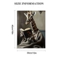 thumbnail image 2 of Acheng Funny Bathroom Canvas Wall Art - Giraffe on The Toilet - Vintage Cute Animal Print Painting Modern Wall Decor for Bathroom 12x16 in, 2 of 5
