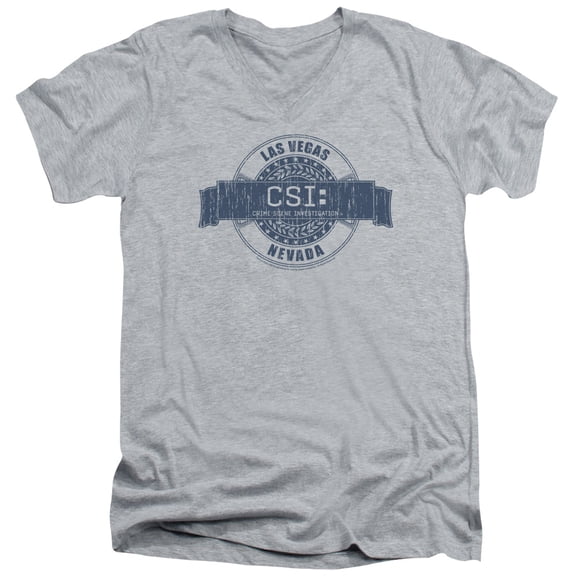 Csi Vegas Badge Adult V-Neck T-Shirt Athletic Heather