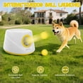 thumbnail image 4 of TOPCHANCES Automatic Tennis Ball Launcher for Dogs, Interactive Dog Toys for Samall & Medium Dogs, Dog Ball Thrower with 3 Launching Distance (19/32/45 ft), 5 Balls Included (Yellow), 4 of 7