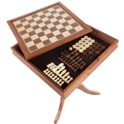 3-in-1 Reversible Game Table with Chess and Backgammon Set