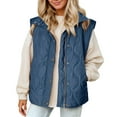 thumbnail image 4 of FUZHIQ Womens Puffer Vest Lightweight Stand Collar Sleeveless Cropped Quilted Jackets Button Fall Zip Up Coat Outerwear, 4 of 8