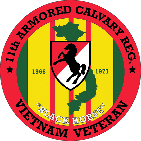 3.8 Inch 11th Armored Cavalry Vietnam Veteran Decal
