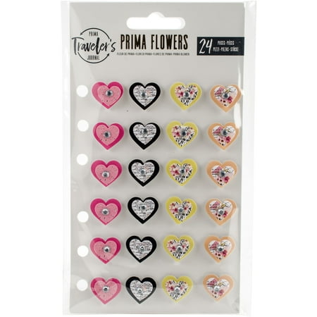 Prima Got Flowers Bottle - Prima Traveler's Journal Flowers 24/Pkg-Loving Hearts