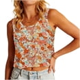 thumbnail image 5 of Yourumao Crop Tank Tops for Women Floral Printed Sleeveless Shirts Round Neck Loose Casual Tshirts Summer Lounge Outdoor Tanks, 5 of 6