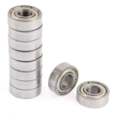696ZZ 15mm x 6mm x 4.5mm Miniature Magnetic Ball Bearings Silver Tone 10