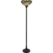 CHLOE Lighting EMPRESS Tiffany-style Dark Bronze 1 Light Torchiere Lamp 14" Shade