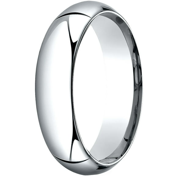 Womens 14K White Gold, 6.0mm High Dome Heavy Comfort-Fit Wedding Band (sz 8.5)