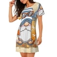 thumbnail image 2 of Easygdp Hello Summer Cute Gnome Camisón de manga corta para mujer, informal, estampado, 2 of 6