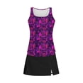 thumbnail image 5 of Xdegoge Swimsuits for Women Scoop Neck Skirted Tankini Sets Two Piece Bathing Suits Smooth Tropical Floral Print Slit Detail Tummy Control Modest Beachwear, 5 of 5