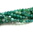 thumbnail image 2 of Natural Green Stripe Agate Beads / Faceted Round Shape Beads / Healing Energy Stone Beads / 8mm 2 Strand Gemstone Beads For DIY Jewelry Making, 2 of 3