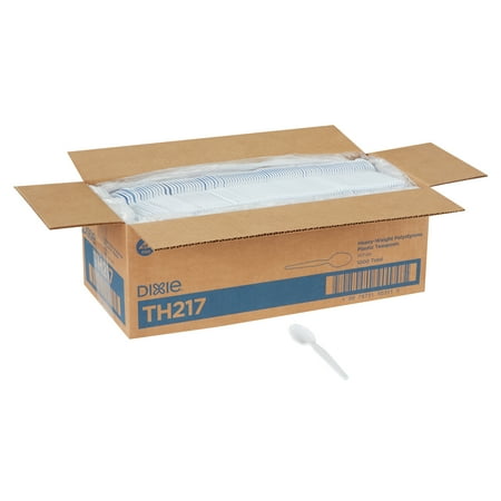 - Dixie® (TH217) 6” Heavy-Weight Polystyrene Plastic Teaspoon by GP PRO (Georgia-Pacific), White (Case of 1,000)
