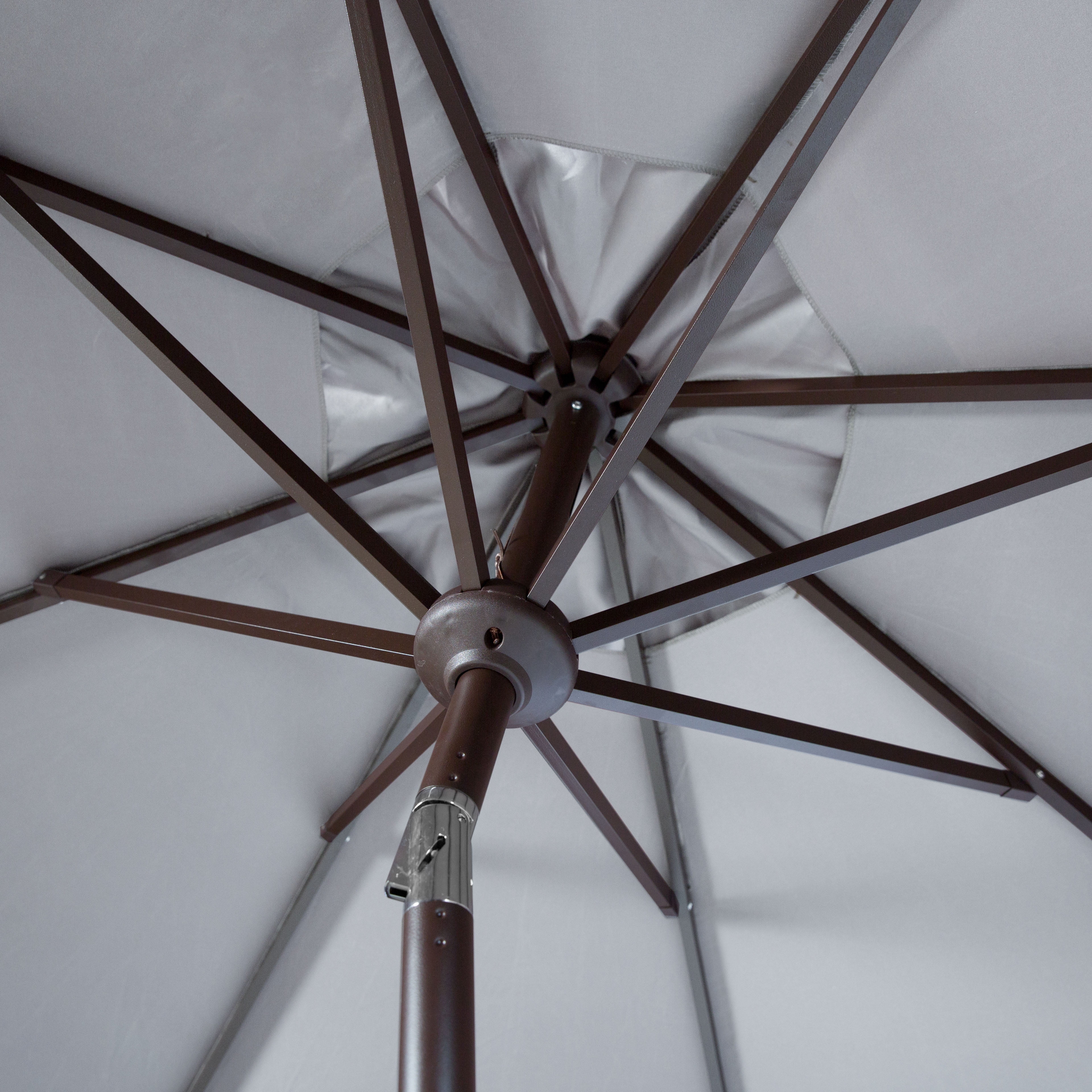Safavieh Ortega 9' Market Crank Auto Tilt Patio Umbrella, Grey