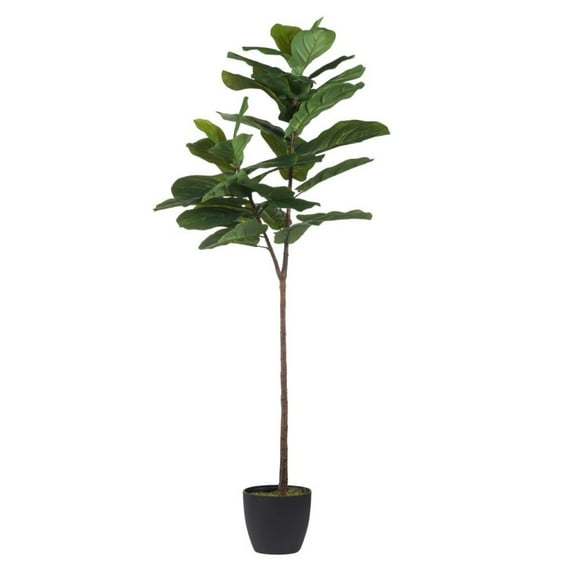 CC Home Furnishings Potted Artificial Fiddle-Leaf Fig Tree - 59" - Green