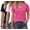Rose-White-Black, variant on MOSHU 3 Pack T-Shirts for Women Short Sleeve Summer Womens Tops Casual Women T-shirts Summer Outfits